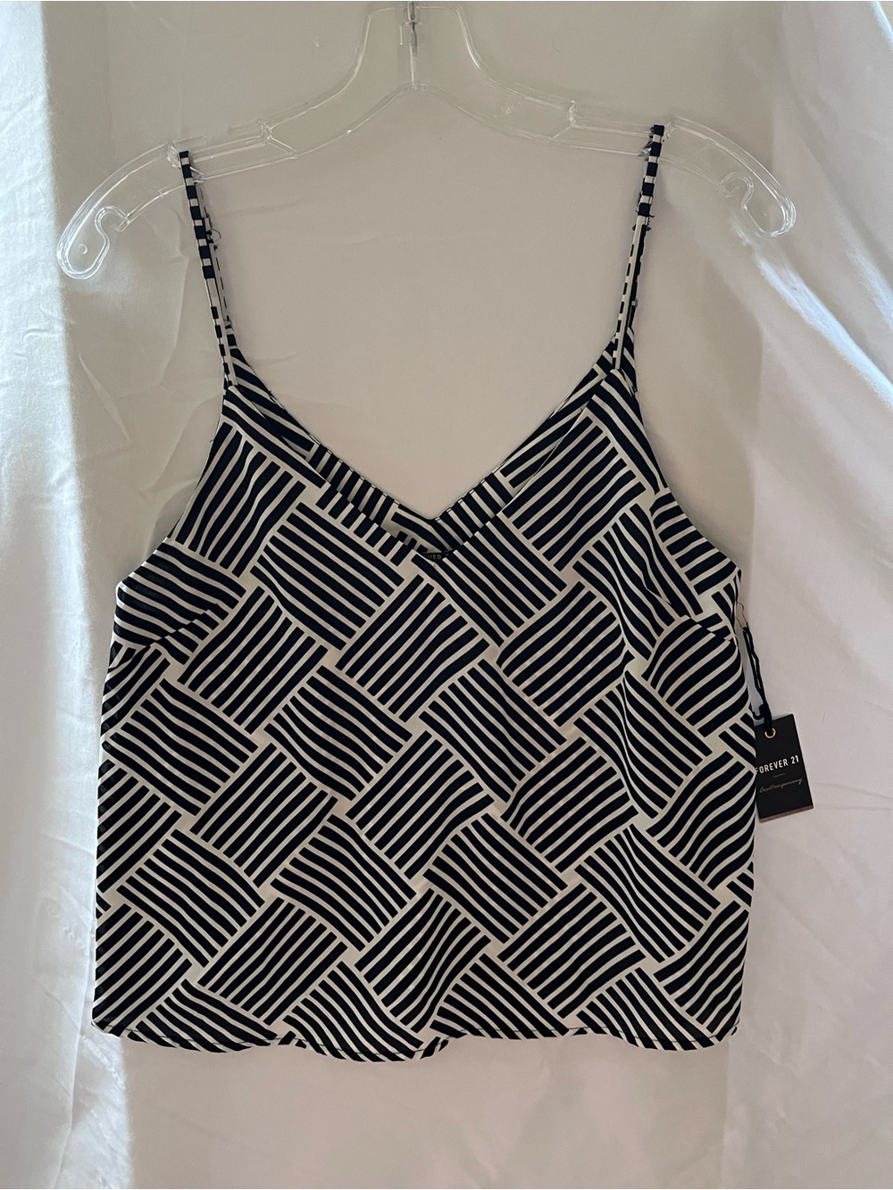 Forever 21 New w/ tags Black & White Geometric Strappy Cami Top